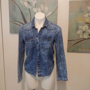 Love, Fire button down denim looking shirt